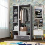 Kenzlife Mengühan 175x90x40 Gri 1 Çekmeceli Giysi Dolabı Gardrop