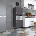 Kenzlife mini fırın dolabı gökhun gri 148*60*30 ayaklı mikroalga midi fırın mutfak