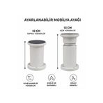 Kenzlife mobilya dolap kanepe baza ayağı ayarlı beyaz plastik 04 adet 10 cm yükseklik vidasız yolluyoruz