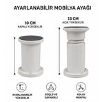 Kenzlife Mobilya Dolap Kanepe Baza Ayağı Jumbo Ayarlı Beyaz Plastik 10 Adet 10 Cm Yükseklik