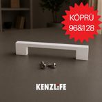 Kenzlife Mobilya Kulpu Köprü 96-128 Mm Beyaz Plastik Dolap Kulbu 01 Adet Kulp Gardırop Vida Dahildir