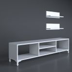 Kenzlife Monako120 Raflı Beyaz TV Ünitesi