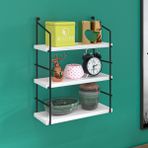 Kenzlife Mutfak Banyo Duvar Rafı Junzi Mat Beyaz Suntalam 070(Y)*40(G)*15(D)3 Katlı - 40 x 15