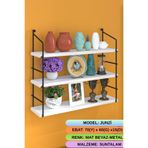 Kenzlife Mutfak Banyo Duvar Rafı Junzi Mat Beyaz Suntalam 070(Y)*60(G)*15(D)3 Katlı