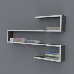 Kenzlife Nevres 060*100*20 Gri Duvar Rafı Kitaplık