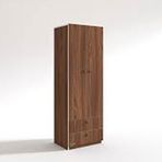 Kenzlife Nilüfer 173x60x42 cm 2 Kapılı Kapaklı 2 Çekmeceli Ceviz Gardırop