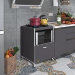 Kenzlife ocak dolabı demi gri 85*60*57 mutfak modül mini fırın ankastre ocak için - Kapaklı - Yeni Akça