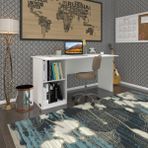 Kenzlife Ofis Masası Kamikaze Byz Sol 75*110*60 Raflı Dolap Şeritli Bilgisayar Çalışma Masası - Beyaz - ebat