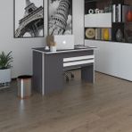 Kenzlife ofis masası kamikaze gri sağ 75*110*80 kilitli kapaklı dolap şeritli bilgisayar çalışma masası