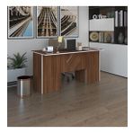 Kenzlife Ofis Masasi Kuma Kengo Cvz 75*170*60 Rafli Dolap Ciftli Eskenar Bilgisayar Calisma Masasi