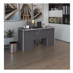 Kenzlife Ofis Masasi Kuma Kengo Gri 75*170*80 Kilitli Kapakli Dolap Ciftli Eskenar Bilgisayar Calisma Masasi