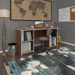 Kenzlife Ofis Masasi Masi Oka Cvz 75*170*60 Rafli Dolap Ciftli Bilgisayar Calisma Masasi