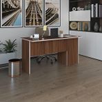 Kenzlife Ofis Masası Miyamoto Cvz Sol 75*110*60 Kilitli Kapaklı Dolap Bilgisayar Çalışma Masası Beyaz