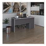 Kenzlife ofis masası miyamoto gri sol 75*120*80 kilitli kapaklı dolap bilgisayar çalışma masası