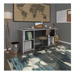 Kenzlife Ofis Masasi Pat Morita Gri 75*160*60 Rafli Dolap Ciftli Seritli Bilgisayar Calisma Masasi