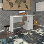 Kenzlife Ofis Masası Yoko Ono Byz Sağ 75*110*60 Kilitli Kapaklı Dolap Eşkenar Bilgisayar Çalışma Masası - Beyaz
