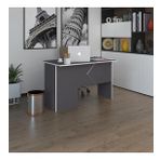 Kenzlife Ofis Masasi Yoko Ono Gri Sag 75*150*80 Rafli Dolap Eskenar Bilgisayar Calisma Masasi