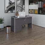 Kenzlife Ofis Masasi Yoko Ono Gri Sag 75*160*60 Rafli Dolap Eskenar Bilgisayar Calisma Masasi
