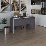 Kenzlife Ofis Masasi Yoko Ono Gri Sol 75*110*80 Kilitli Kapakli Dolap Eskenar Bilgisayar Calisma Masasi