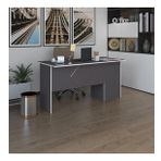 Kenzlife Ofis Masasi Yoko Ono Gri Sol 75*150*60 Kilitli Kapakli Dolap Eskenar Bilgisayar Calisma Masasi