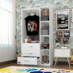Kenzlife Ökkeş 175x90x40 Beyaz 3 Çekmeceli Gardrop
