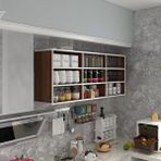 Kenzlife Orela 60x150x22 cm Kapaksız Raflı Ceviz Hazır Mutfak Banyo Dolabı