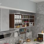 Kenzlife Orela Ceviz 60x150x22 cm Kapaksız Raflı Beyaz Hazır Mutfak Dolabı