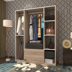 Kenzlife Orhan 175X120X40 CM Crd 2 Çekmeceli Kahverengi Gardrop