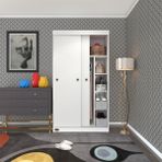 Kenzlife Papatya Sürgülü Kapaklı Beyaz 100 CM Gardrop