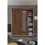 Kenzlife Papatya Sürgülü Kapaklı Ceviz 140 CM Gardrop