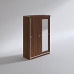 Kenzlife Papatya Sürgülü Kapaklı Ceviz Aynalı 120 cm Gardrop