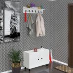 Kenzlife Portmanto Ayakkabılık ve Askılık Edik3 Byzbyz 53*080*32 Oniki Çift Ayakkabı Kapasitesi - Ahşap