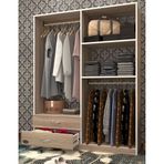 Kenzlife Şemsettin 175*120*40 Gri 2 Çekmeceli Gardrop