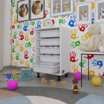 Kenzlife Sepetli Mutfak Dolabi Ruberu Byz 074X45x30 Banyo Oyuncak Camasir Beyaz 5 Li Sepet