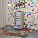 Kenzlife Sepetli Mutfak Dolabi Ruberu Crd 098X45x30 Banyo Oyuncak Camasir Beyaz 7 Li Sepet