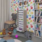 Kenzlife Sepetli Mutfak Dolabi Ruberu Crd 122X45x30 Banyo Oyuncak Camasir Beyaz 9 Lu Sepet