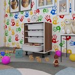 Kenzlife Sepetli Mutfak Dolabı Ruberu Cvz 062x45x30 Banyo Oyuncak Çamaşır Beyaz 4 Lü Sepet Ceviz