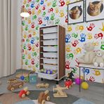 Kenzlife Sepetli Mutfak Dolabi Ruberu Cvz 110X45x30 Banyo Oyuncak Camasir Beyaz 8 Li Sepet