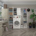 Kenzlife Sinemmega Byz 180x156x30 cm Banyo Kapaklı Arkalıklı Raflı Çamaşır Makinesi Dolabı