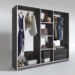 Kenzlife Temel 180*200*40 Gri Gardrop