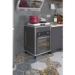 Kenzlife Tilkowski3 Gri 85*60*56 Fırın Ocak Dolabı Ayarlı Ayaklı Üstü Kapalı Standart Ankastre Modülü Kabini