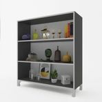 Kenzlife Tuğçe Gri 108x90x20 cm Kitaplık