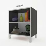 Kenzlife Tuğçe Gri 48x40x20 cm Kitaplık