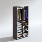 Kenzlife Yalin 180x90x30 cm Kapaksız Arkalıksız 6 Sepetli Gri Gardırop