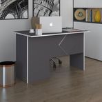 Kenzlife Yoko Ono 75x170x80 cm Sağ Kilitli Kapaklı Dolap Gri Eşkenar Çalışma Masası