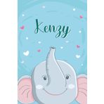Kenzy: Cahier personnalisé avec prénom Kenzy | Cadeau d'anniversaire pour enfant, garçon, frère, copain ... | Petit éléphant | 110 pages lignée, Petit Format 6x9 pouces (15,24 x 22,86 cm)