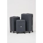 Keo-Plus Gri 3 Lü Set Silikon Kırılmaz Pp Valiz - Çok Renkli