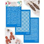 KEOKER Polimer Kil için Serigrafi Şablonları, 3 ADET Yeniden Kullanılabilir İpek Serigrafi Baskı Kiti Kil ve Diğer Takı Kil Küpe Dekorasyonu, Polimer Kil için Çita Leopar İpek Ekran (3 Adet)