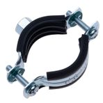 Keple 31-37 mm Boru Kelepçesi, Siyah Kauçuk Astarlı İki Parçalı Boru Kelepçesi, M8 Dişi Dişli Duvar Montajı, Boru Desteği, Bölmeli Halka Askısı, Ayarlanabilir Boru Braketi (2'li Paket)