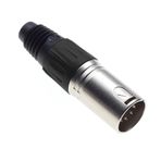 Keple 5 Kutuplu XLR Fiş, Siyah - Erkek Ses Mikrofon DMX Fiş Jakı Fişi, Çentikli Kaplama Adaptör, Plastik Muhafazalı Metal Yapı Konektörü